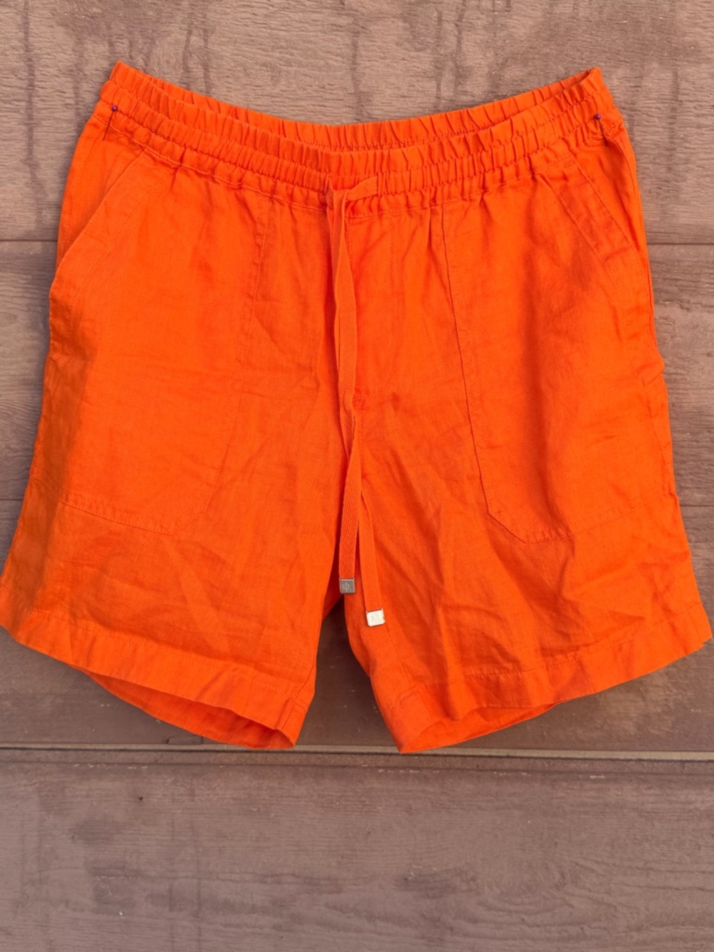 Ralph Lauren Bright Orange 100% Linen Shorts
